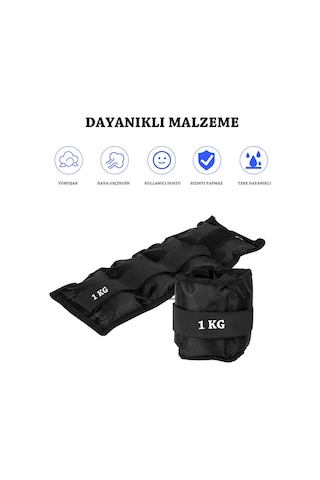 1 Kg Siyah Deluxe Comfort El Ayak Ağırlığı Siyah