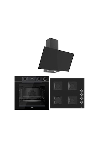 Steam Plus Serisi QEP64CS - SS205 - D077 3lü Cam Ankastre Set