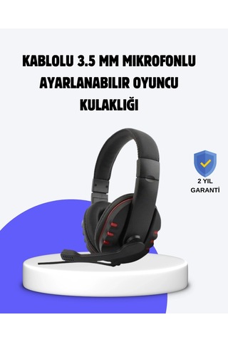 Bfs Kırmızı Oyuncu Kulaklığı Mikrofonlu Ayarlanabilir Konforlu Tasarımlı