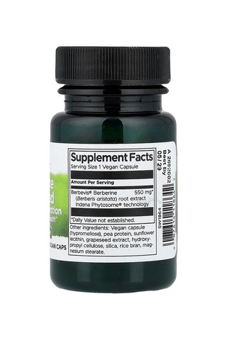 Takviye Swanson Vitamins, Berberine Advanced, 30 Vegan Caps 550 Mg Per Capsule