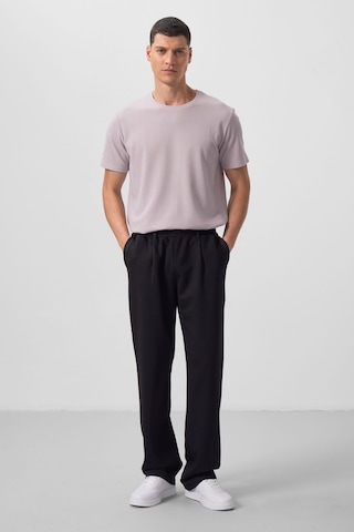 Tommylife Siyah Yüzeyi Dokulu Rahat Form Palazzo Erkek Pantolon - 82163 Siyah