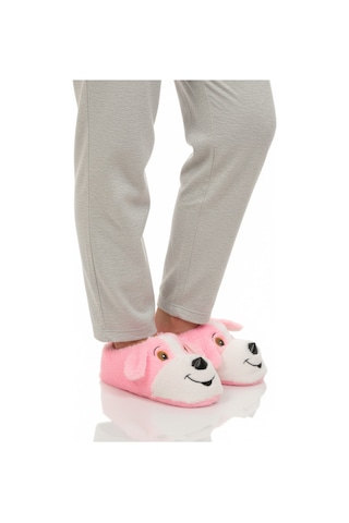 Pembe Köpek Desenli Unisex Panduf 26k001 Pembe