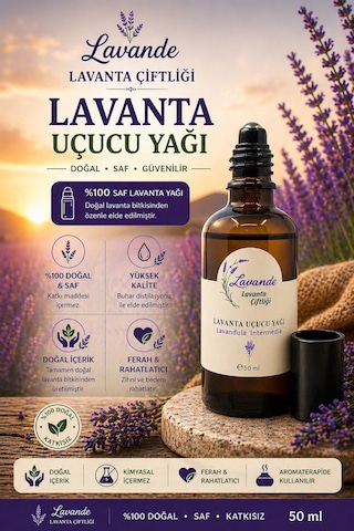 Lavande Lavanta Çiftliği Lavanta Yağı L.intermedia Rollon 50 ML