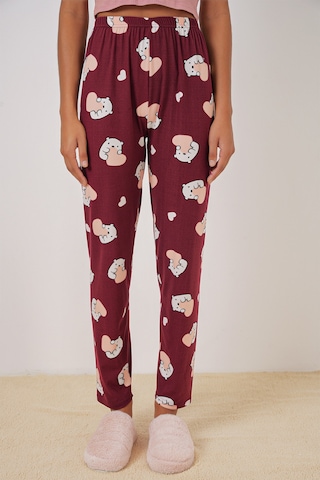 Bigdart 4323 Desenli Pijama Altı - Bordo
