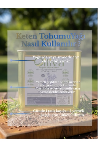 2 Litre Soğuk Sıkım Keten Tohumu Yağı %100 Doğal, Katkısız, Omega-3 Kaynağı 2 L