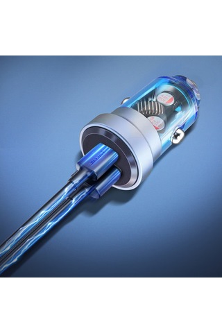 Ranyeek Usb C Araç Şarj Cihazı Pd30w+qc18w, 2 Port Usb-c+usb , 12-24v Girişi, Siyah/gümüş Abs Malzeme