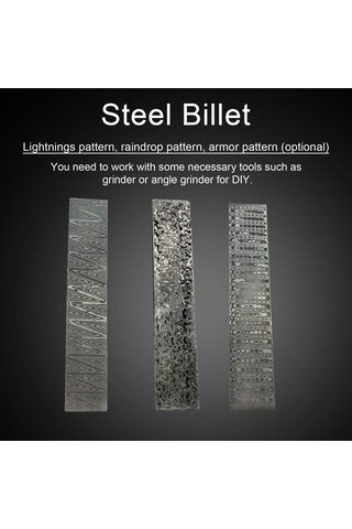 Şam Çelik Kütük Desenli Çelik Kesici Yapımı Söndürülmüş Pürüzsüzleştirilmiş Lightnings Pattern