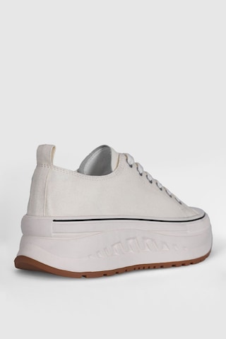 Lufian 121230092 Shay Kadın Hakiki Deri Klasik Sneaker Beyaz Beyaz
