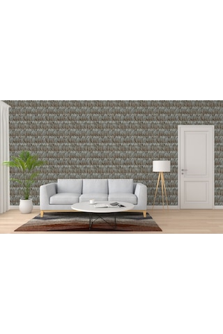 Tropicano Modern Kuş Tüyü Desenli Duvar Kağıdı 9913-5, Kahverengi Ce, Iso 9001, Iso 10002