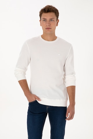 U.S. Polo Assn. Erkek Regular Fit Bisiklet Yaka Beyaz Sweatshirt 50316390-VR184