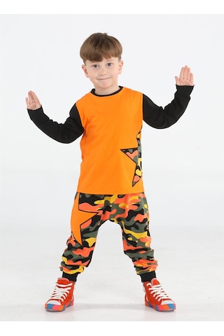Casabony Star Kamuflaj Baggy Pantolon + T-shirt Takım-renkli Çok Renkli
