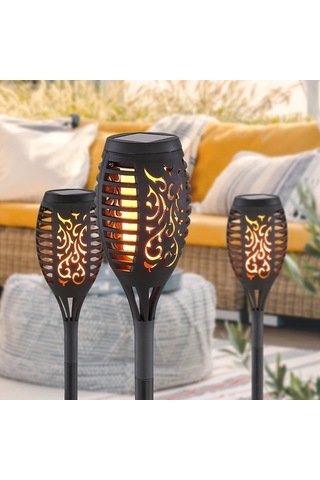 POWERMASTER PM-15940 12 LEDLİ IP65 ALEVLİ SOLAR BAHÇE AYDINLATMA