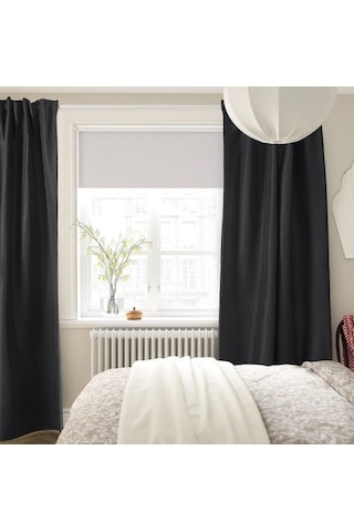 Ikea Annakajsa Fon Perde 145x300 Cm Siyah Gri Siyah - Gri