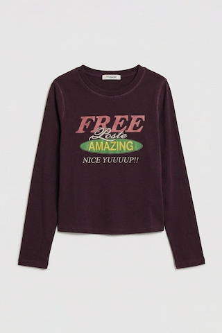 Itsbasic Kadın Kahve Bordo W5 Free Amazing Baskılı Tasarım Sweatshirt