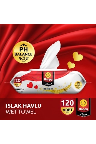 Happy Clean Islak Havlu 120 Li X 24 Adet PKT.HAPPY.096 24'lü Set