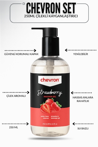 Çilek Aromalı Yenilebilir Jel 250 Ml + 7 Cm Plug + Temizlik Pompası - 3'lü Avantaj Seti