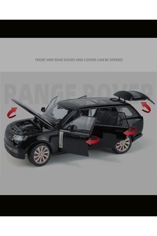 Hmb 1:18 Ölçek Range Rover Sv 2022 Siyah Minyatür Metal Model Araba