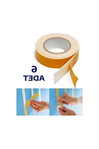 Çift Taraflı Köpük Bant, 2 Metre Uzunlukta Ve 6 Adet İle Pratik