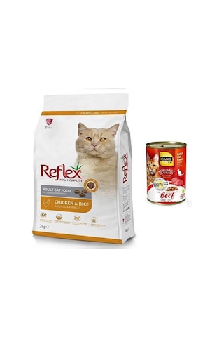 Reflex Tavuklu Yetişkin Kedi Maması 2 KG + Konserve