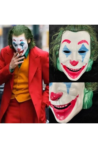 Joaquin Phoenix Joker Maskesi Yeşil Saçlı Çok Renkli