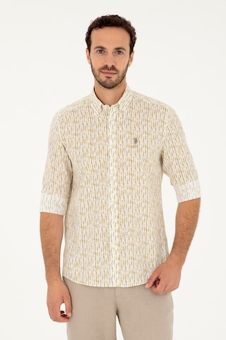 U.s. Polo Assn. Erkek Haki Gömlek Desenli 50282825-vr027 Haki