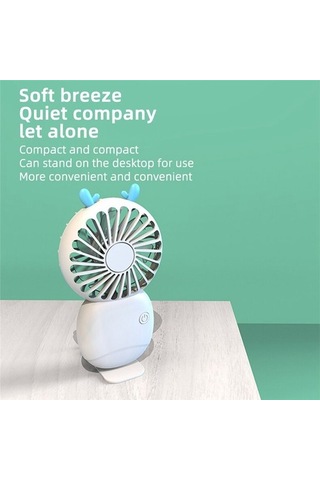 Yaz Taşınabilir Mini Fan Küçük Cep Fanı Karikatür Fan El Tipi Fan Açık Hava Mini Elektrikli Fan, Pembe 9609 Renkli