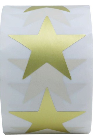 1 Rulo Beş Yıldızlı Çıkartma Teşekkür Ederim Çıkartmaları Altın Çok Renkli