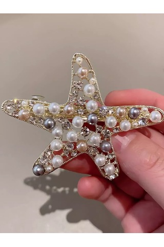 Bijoubijou Taşlı Saç Tokası Yıldız 244632906 Beyaz