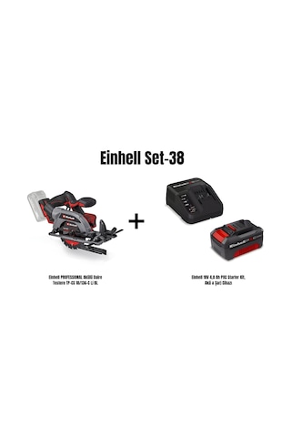 Einhell Set-38 Einhell Professıonal Akülü Daire Testere Tp-cs 18/136-c Li Bl+einhell 18v 4,0 Ah Pxc Starter Kit, Akü & Şarj Cihazı