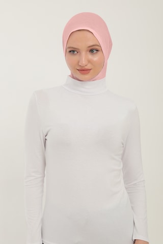 Sonbaharmoda Kadın Uzun Kollu Yarım Balıkçı Yakalı Penye Likralı Body - Beyaz Beyaz