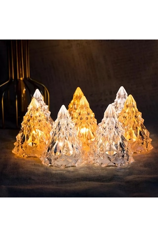 Amber Led Işıklı Çam Ağacı Mini Çam Ağacı Işıklı Yılbaşı Ağacı Dekor Çam Ağacı Led Light Noel Tree
