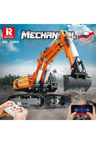 Reobrix Technic 22003 Excavator Kazıcı Kumanda&motorlu Yaratıcı Yapı Blok Seti Building Blocks - 1106 Parça