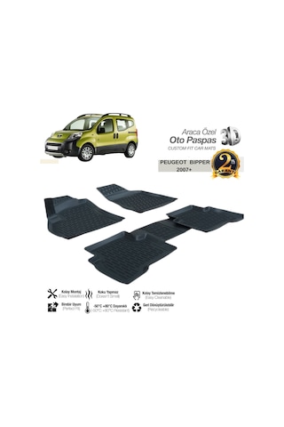 3d Paspas Siyah Peugeot Bıpper 2007+