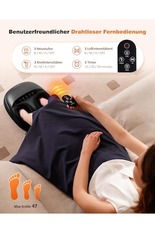 Knqze Ayak Masajı, Isıtma Fonksiyonlu Elektrikli Ayak Masajı, Plantar Fasiit Ve Nöropati İçin Derin Yoğurma Shiatsu Ayak Masajı, Anne, Kadın, Erkek, 47 Ayakkabı Numarasına Kadar Hediyeler