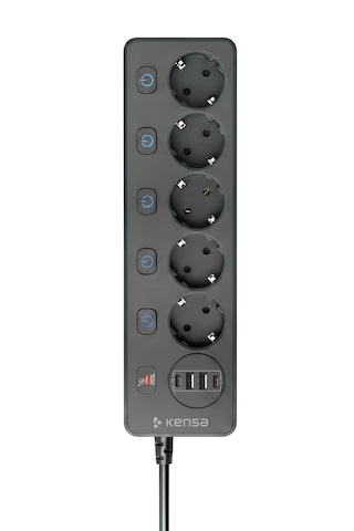 Akım Korumalı Priz 5'li + 2x Usb-a + 2x Usb-c 2 Metre Kablo 0 - 2 M