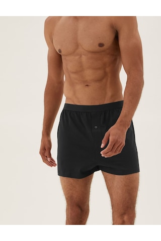 Marks & Spencer Saf Pamuklu 5'li Nefes Alabilir:trade Mark: Boxer Seti Siyah