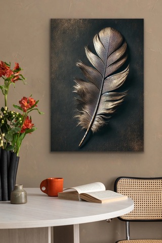 Bronz Tüy Kanvas Tablo 70x100cm Çok Renkli
