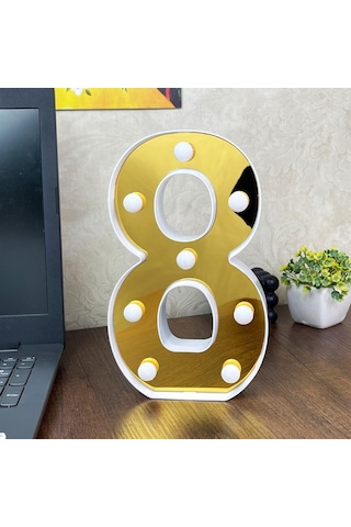 Dekoratif Led Işıklı 3D 8 Rakamı Büyük Boy Organizasyon Doğum Günü Kutlama