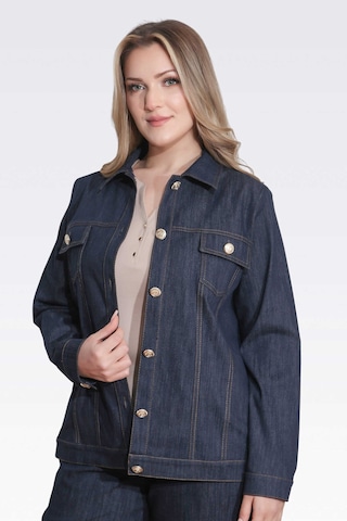 Tolga Saraçoğlu Kadın Şık Düğme Detaylı Denim Ceket 50166 Lacivert