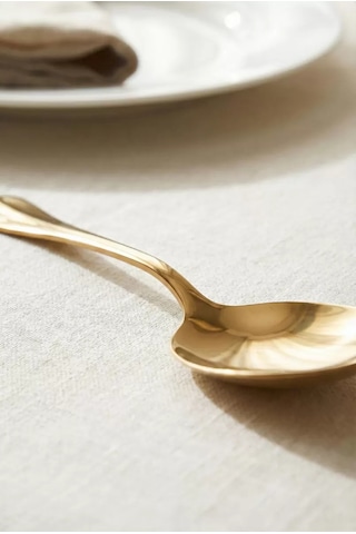Gold Büyük Boy Paslanmaz Çelik Servis Kaşığı & Profesyonel Sunum Gereci 25 Cm Çok Renkli