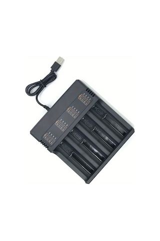 Xuweiwei Siyah 3 7v Li İon Ve Ni Mh Ni Cd Piller İcin 26650 21700 14500 Aa Aaa C Agir Hizmet Tipi Coklu Portlu Hizli Sarj Cihazi