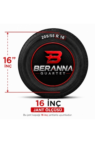 Dacia Duster 16 Inç Jant Kapağı 4'lü Set Siyah Gümüş + 4 Amblem