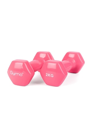 Gymo Hex Shape Vinil Dambıl 2x2kg Pembe