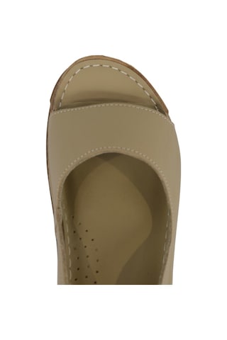 Napa Shoes Hakiki Deri Tek Bant Tokalı Arka Bantlı Rahat Düz Taban Kadın Sandalet Napa-306 164