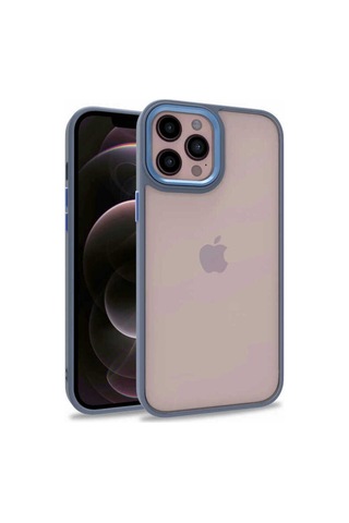Apple Uyumlu iPhone 12 Pro Max Kılıf Zore Flora Kapak Mavi