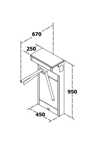 T345 Üç Kollu Elektromekanik Turnike Eko Jetonlu