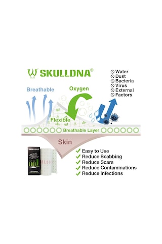 Skulldna Ultra Thin Dövme Sonrası Koruyucu Film Bant 15cm X 10m