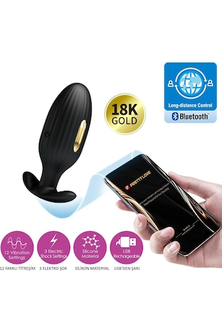 Lilitu Shop Telefon Kumandalı 12 Titreşim Fonksiyon & 3 Şoklu Teknolojik Anal Vajinal Vibratör