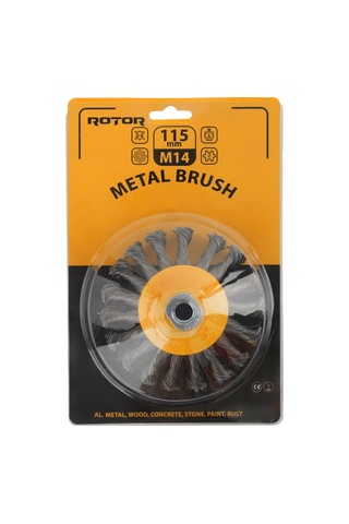 Rotor 115mm M14 Düğümlü Konik Tel Fırça