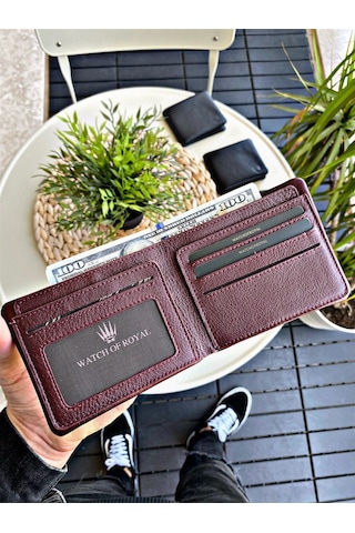 Insıde Zıpper Bordo Hakiki Deri Cüzdan